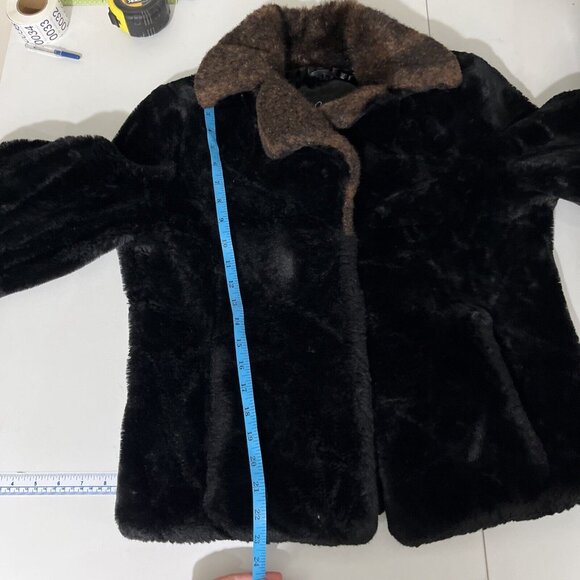 Regal Faux Fur Black and Brown Fuzzy Short Jacket Womens Size XS - Picture 13 of 13